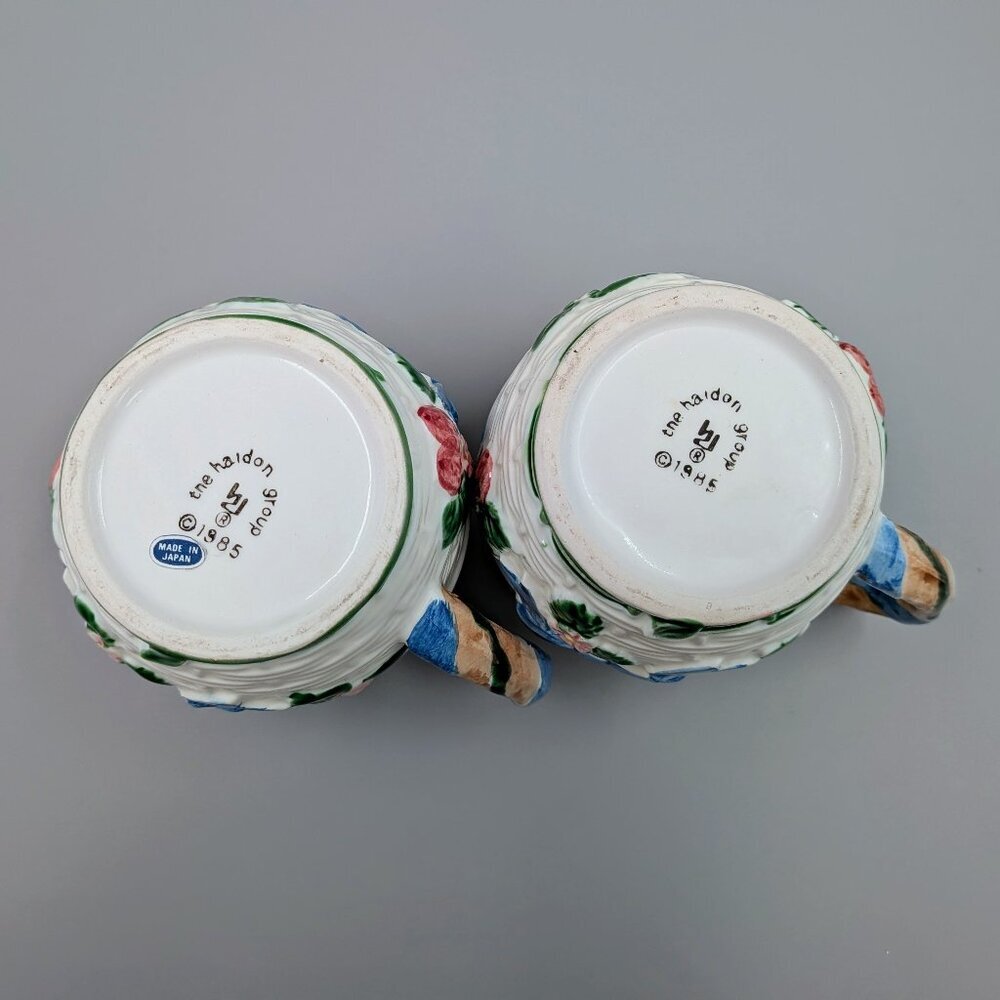Vintage 1985 Haldon Group Strawberry & Blue Ribbons: 3-Piece Cottagecore Tea Set - Picture 11 of 12